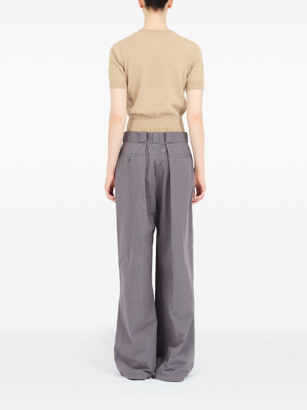 four-stitch palazzo trousers - 5