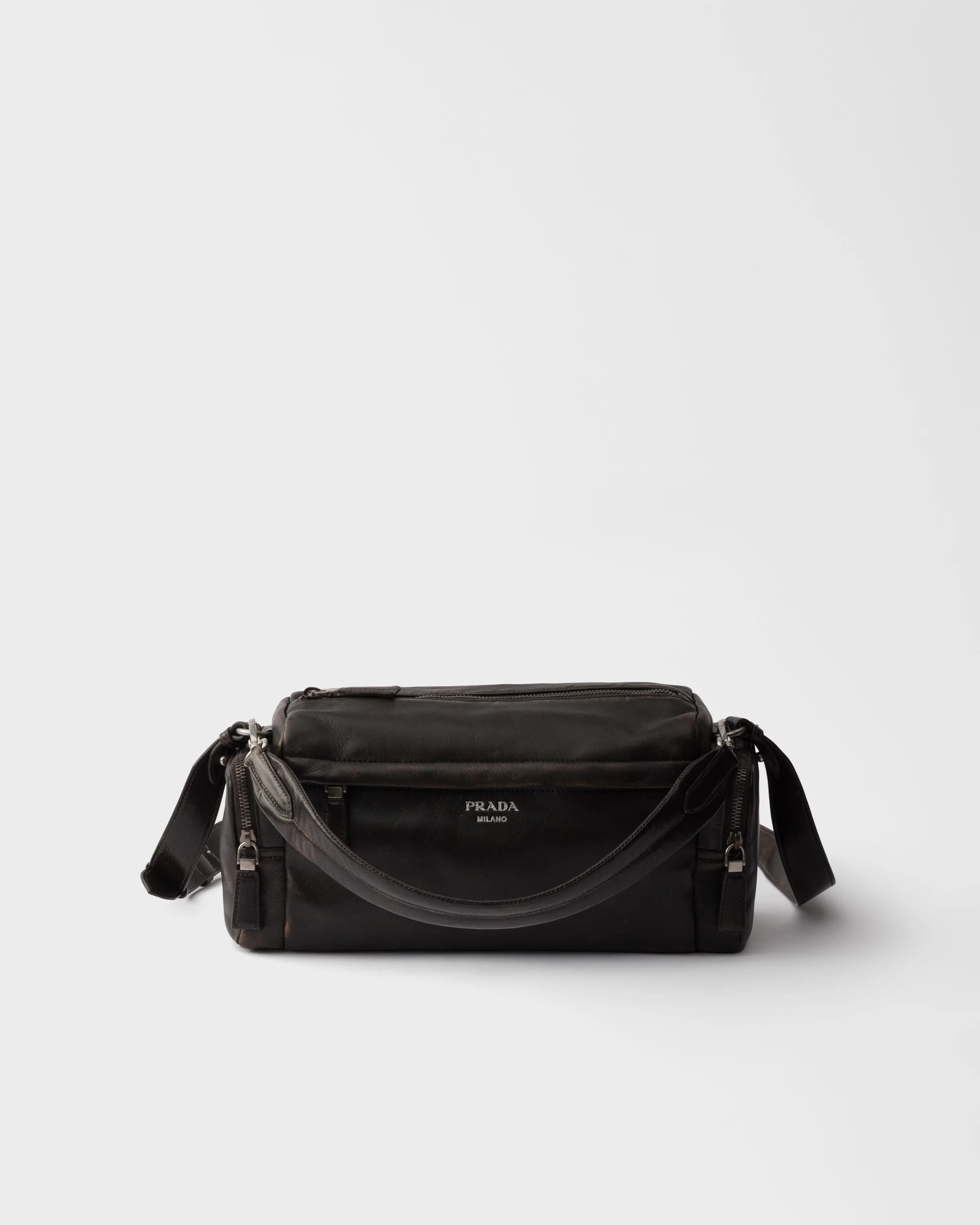 Distressed nappa leather shoulder bag - 1