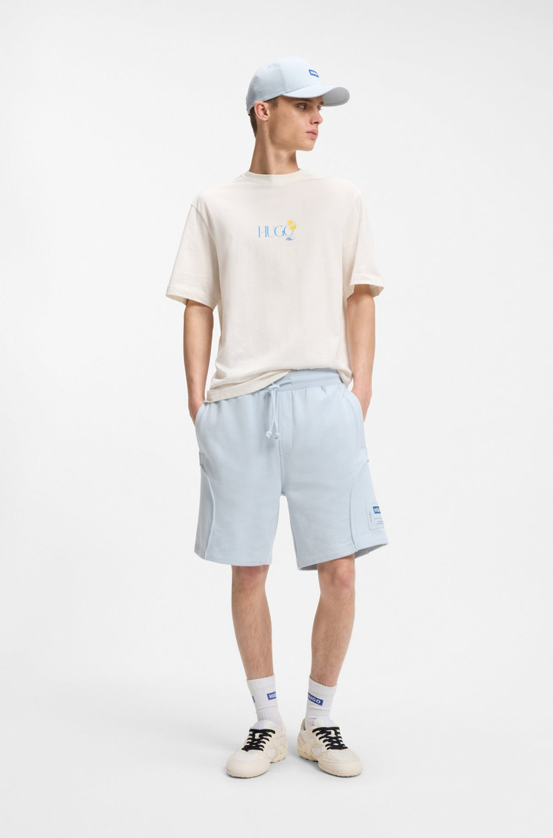 HUGO LOGO-LABEL SHORTS IN A COTTON BLEND outlook