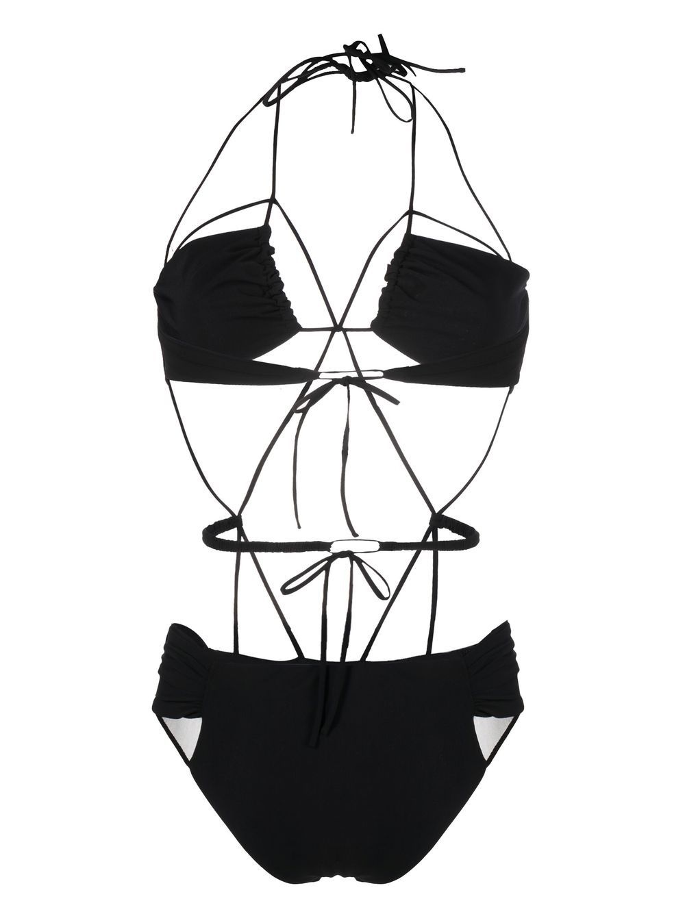 multi-strap design swimsuit - 2