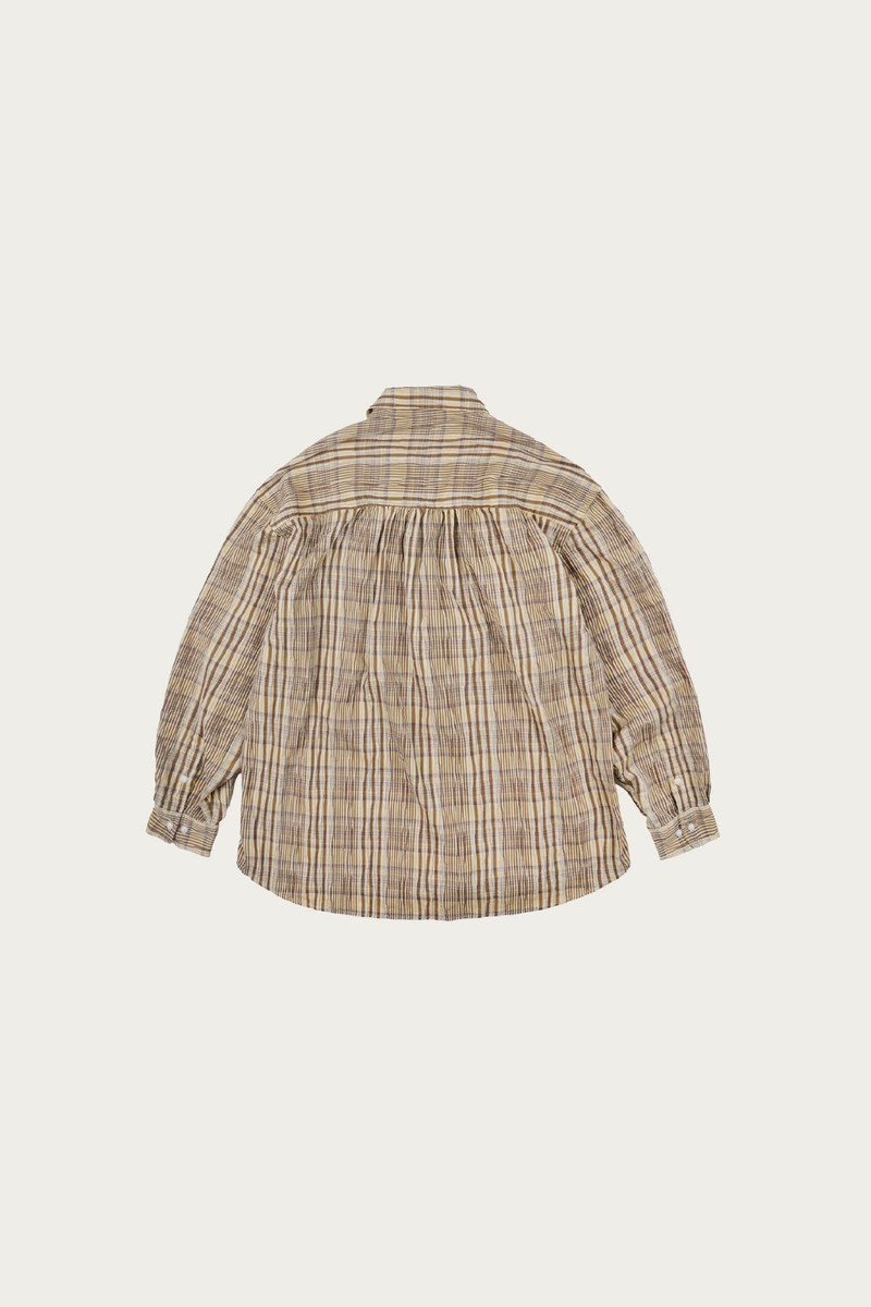FrizmWORKS Gathered Check Shirt - Beige outlook