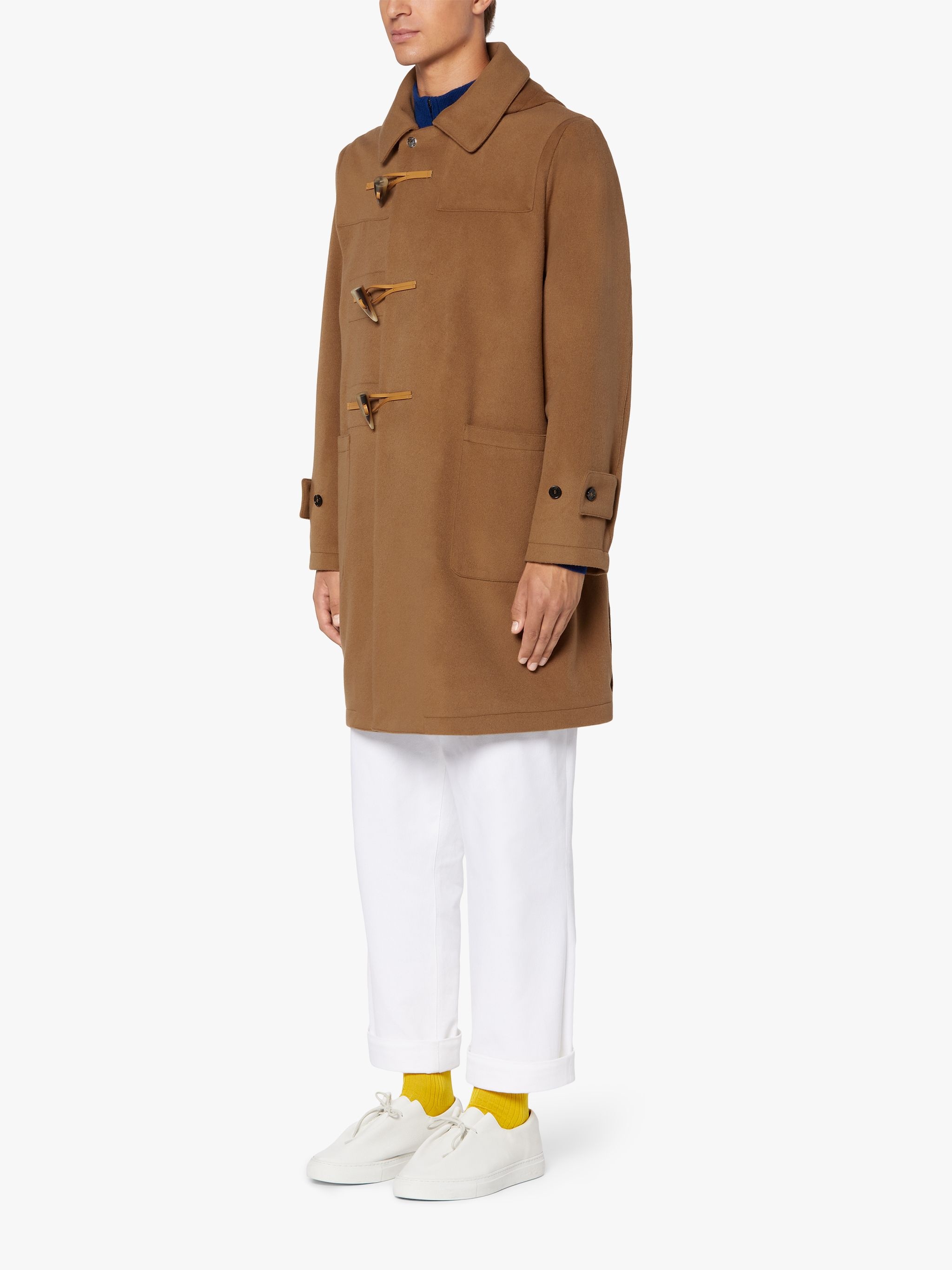 RAVENNA BEIGE WOOL & CASHMERE DUFFLE COAT | GMF-305 - 3
