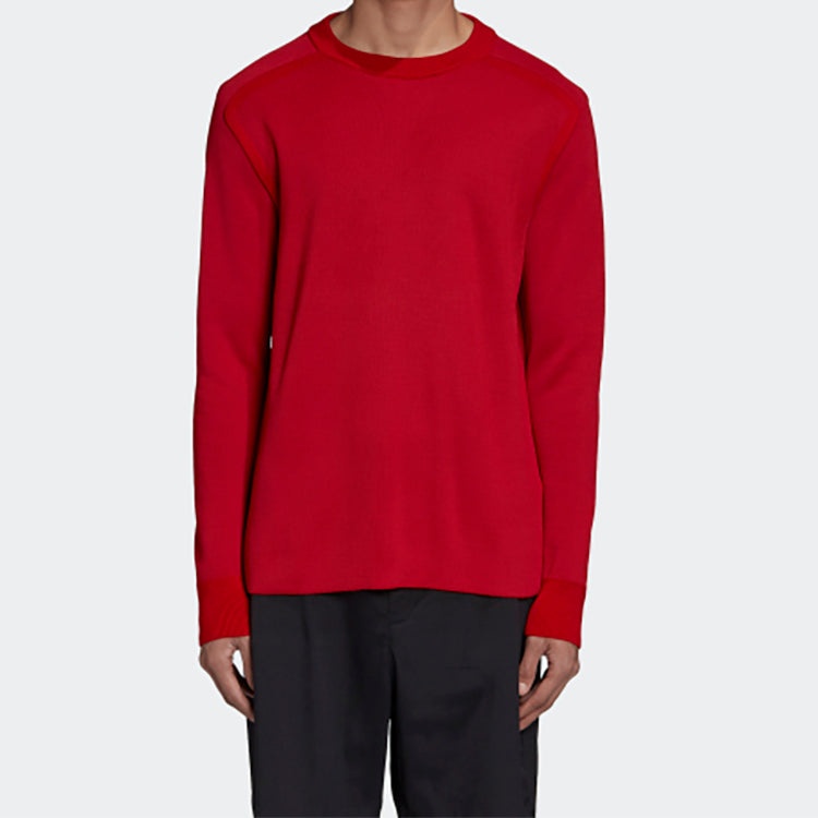 Men's Y-3 CL KN CRW SWT Round Neck Loose Sports Red FM1156 - 3