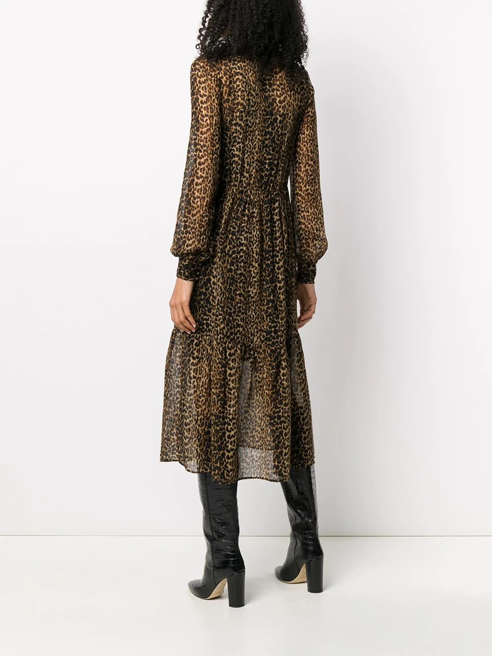 leopard midi dress - 4