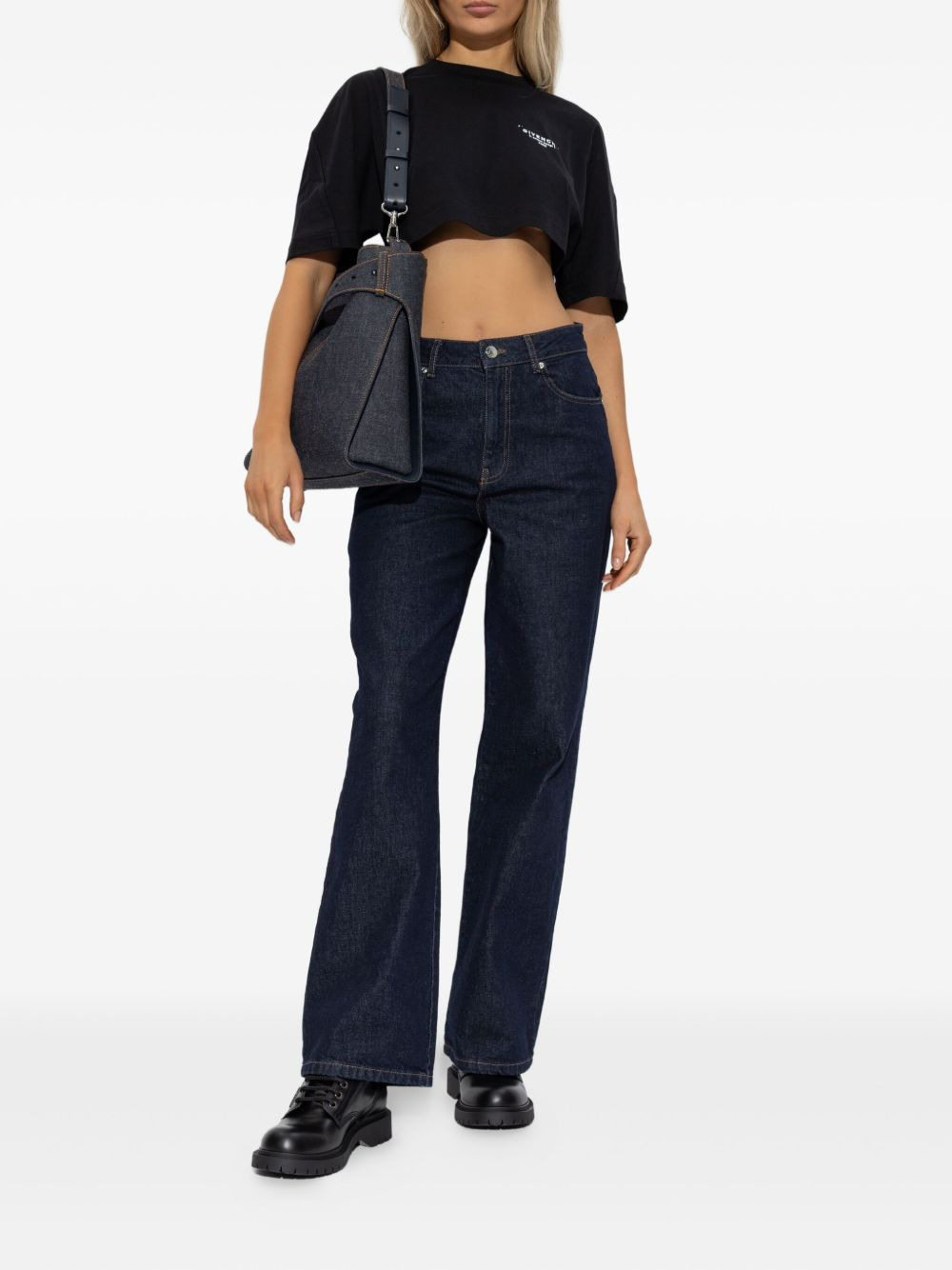 logo-print cropped top - 2