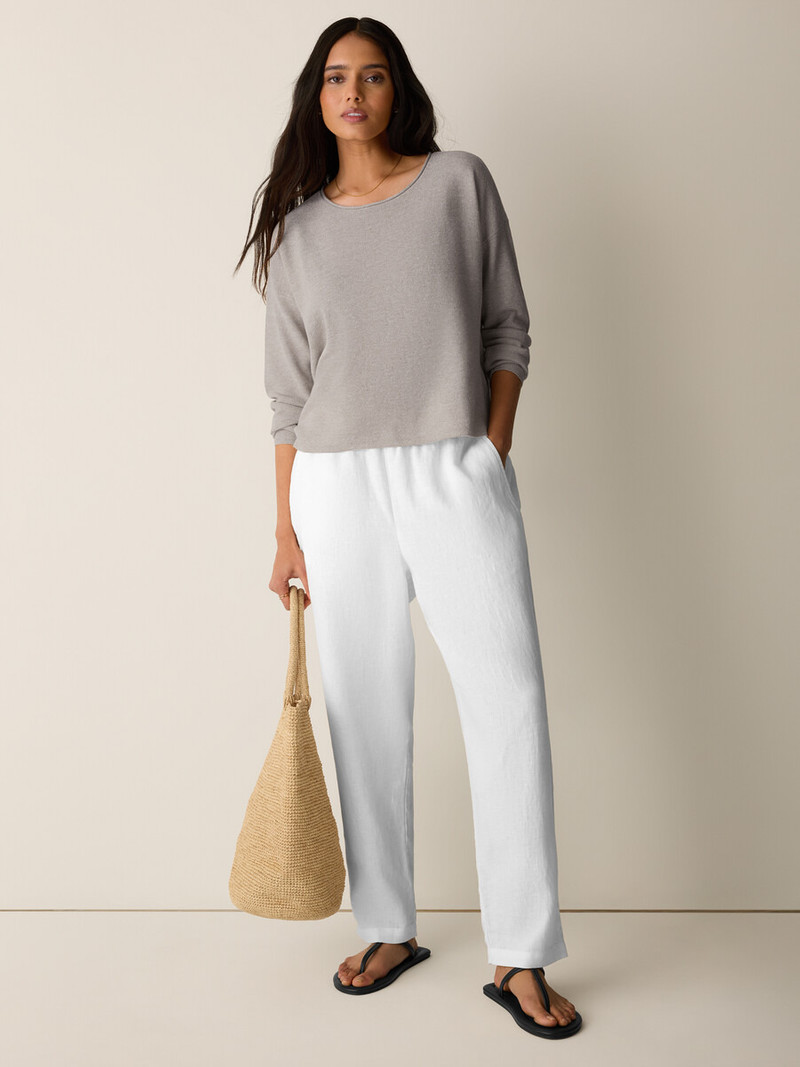 Organic Linen Cotton Jewel Neck Box-Top 3