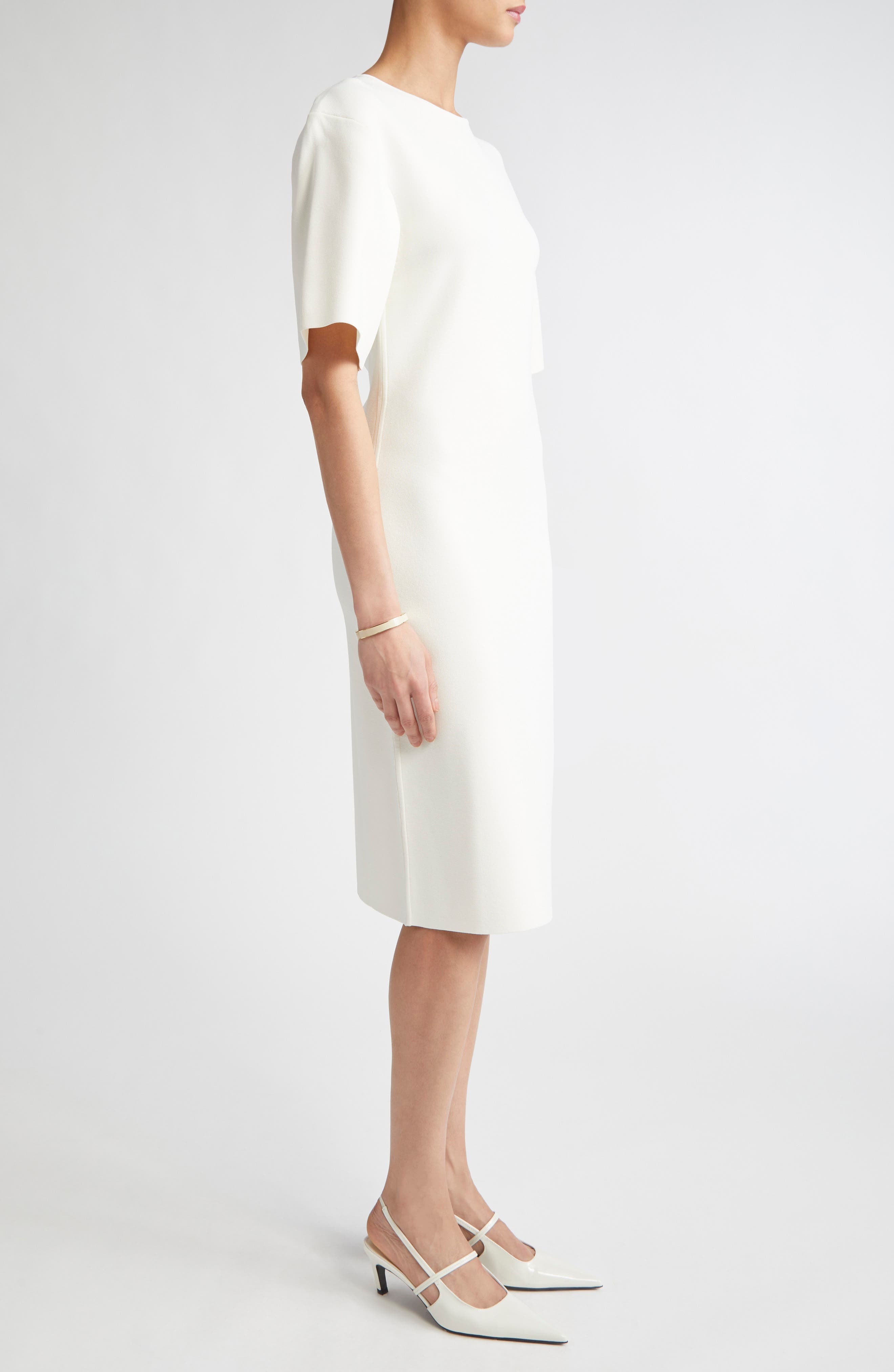 TOTEME Compact Jersey T-Shirt Dress in White at Nordstrom - 3