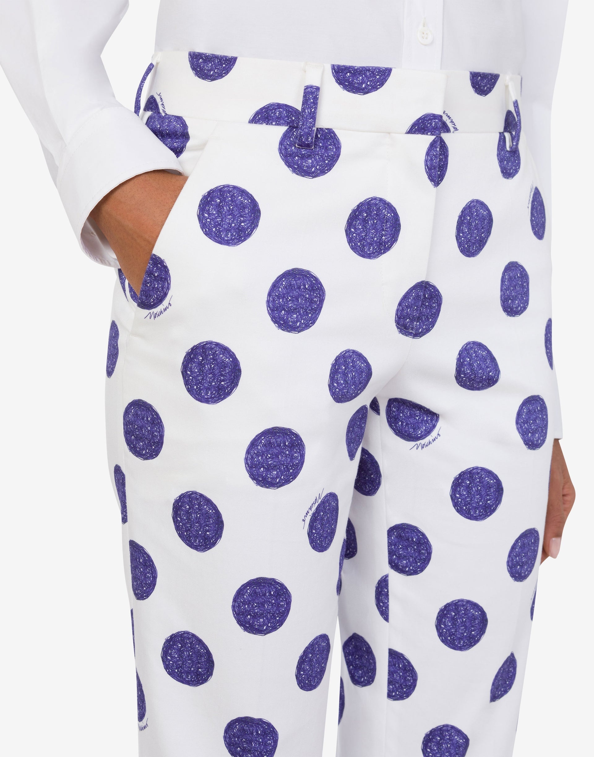 STRETCH SATIN PANTS BIRO POLKA DOTS - 3