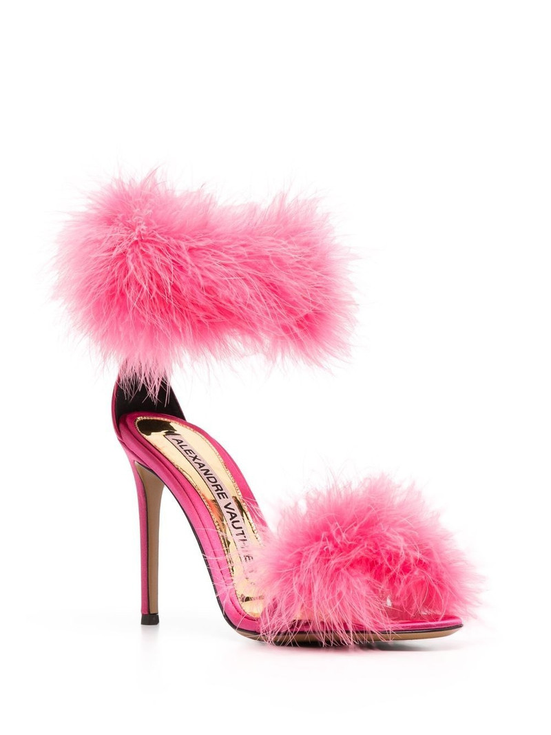 ALEXANDRE VAUTHIER feather-detail open-toe sandals outlook