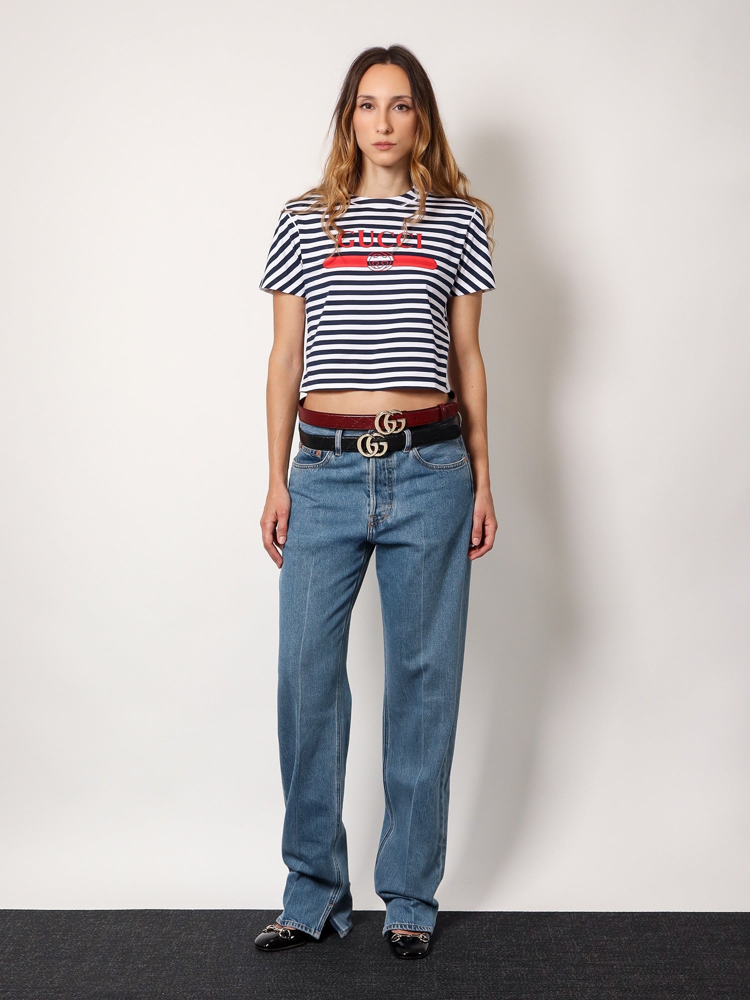 デニム・ジーパン GUCCI Cotton jeans with rossa ancora back logo patch GUCCI Cotton jeans with rossa ancora back logo patch
