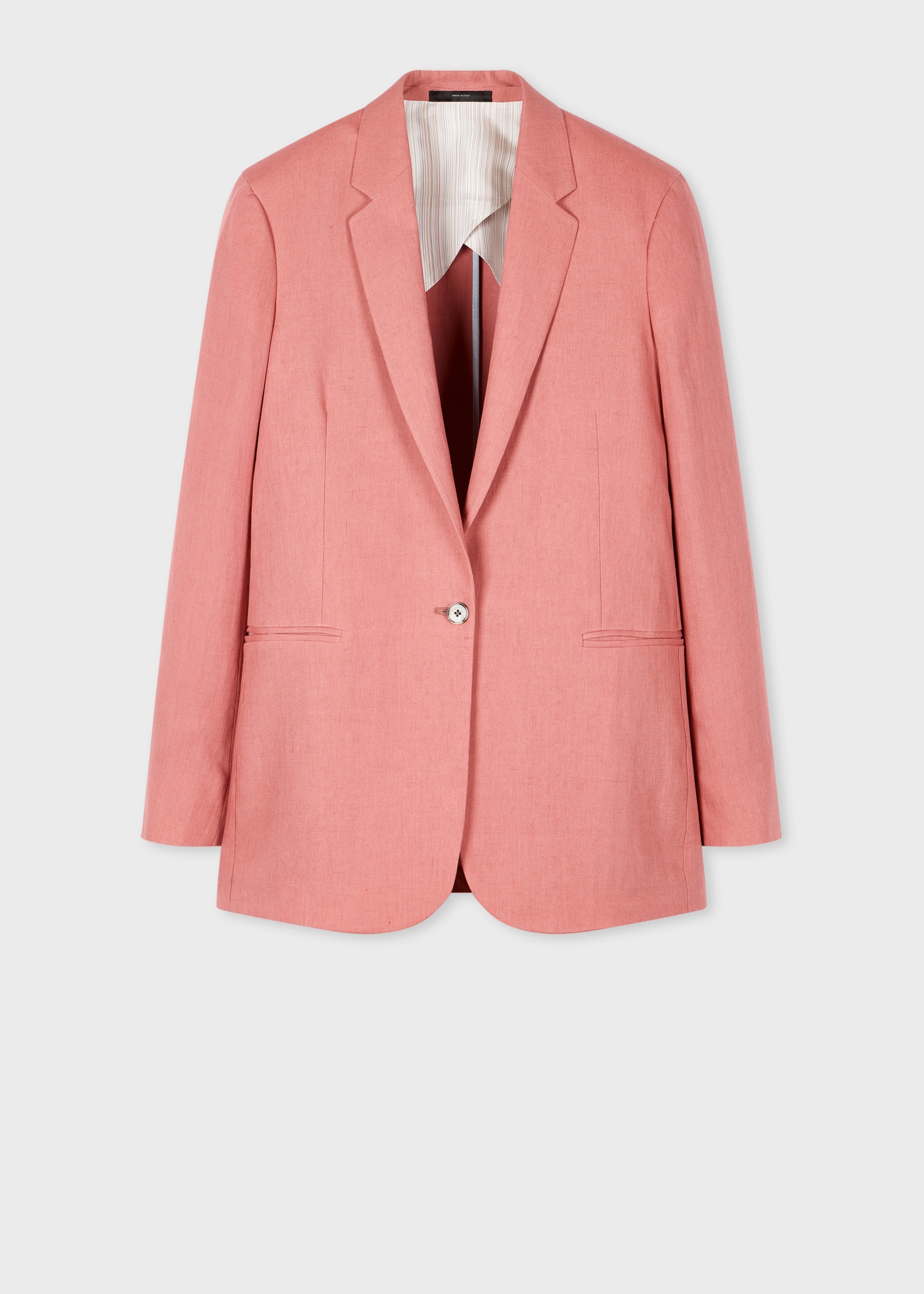 A Suit To Travel In - Women's Pink Linen Travel Blazer - 1