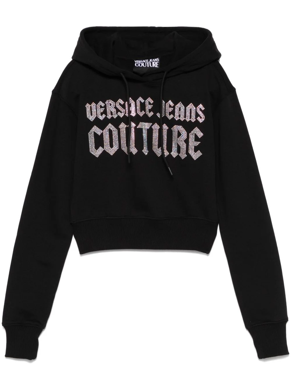 rhinestone-logo hoodie - 1