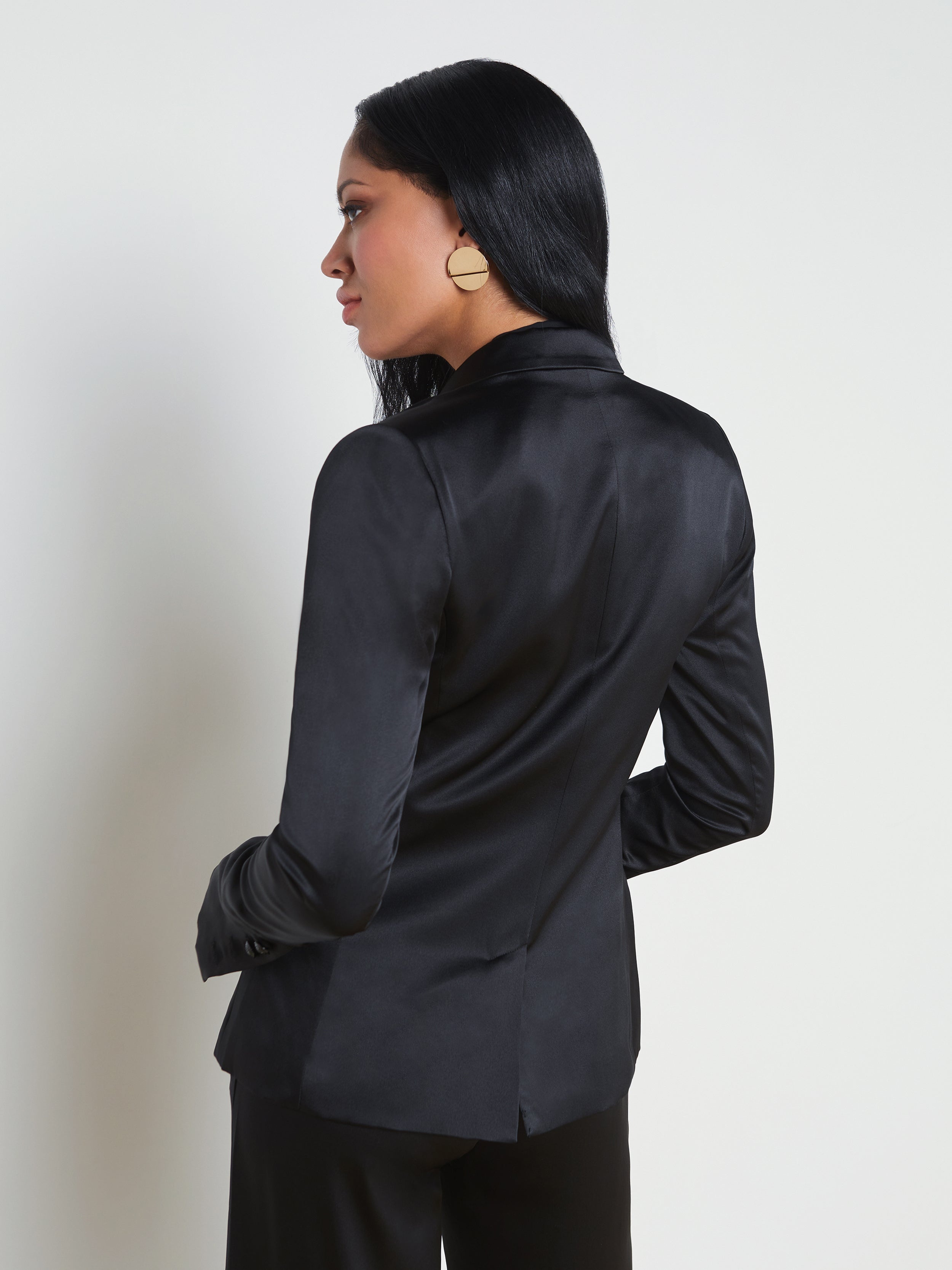 Colin Silk Charmeuse Blazer - 5