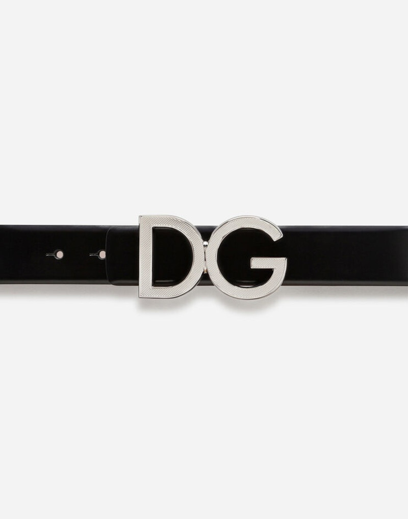 Calfskin belt with DG logo 3