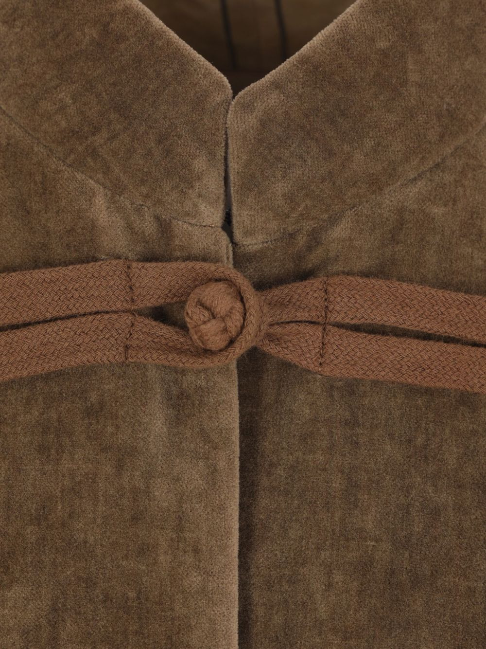 toggle-fastening velvet jacket - 3