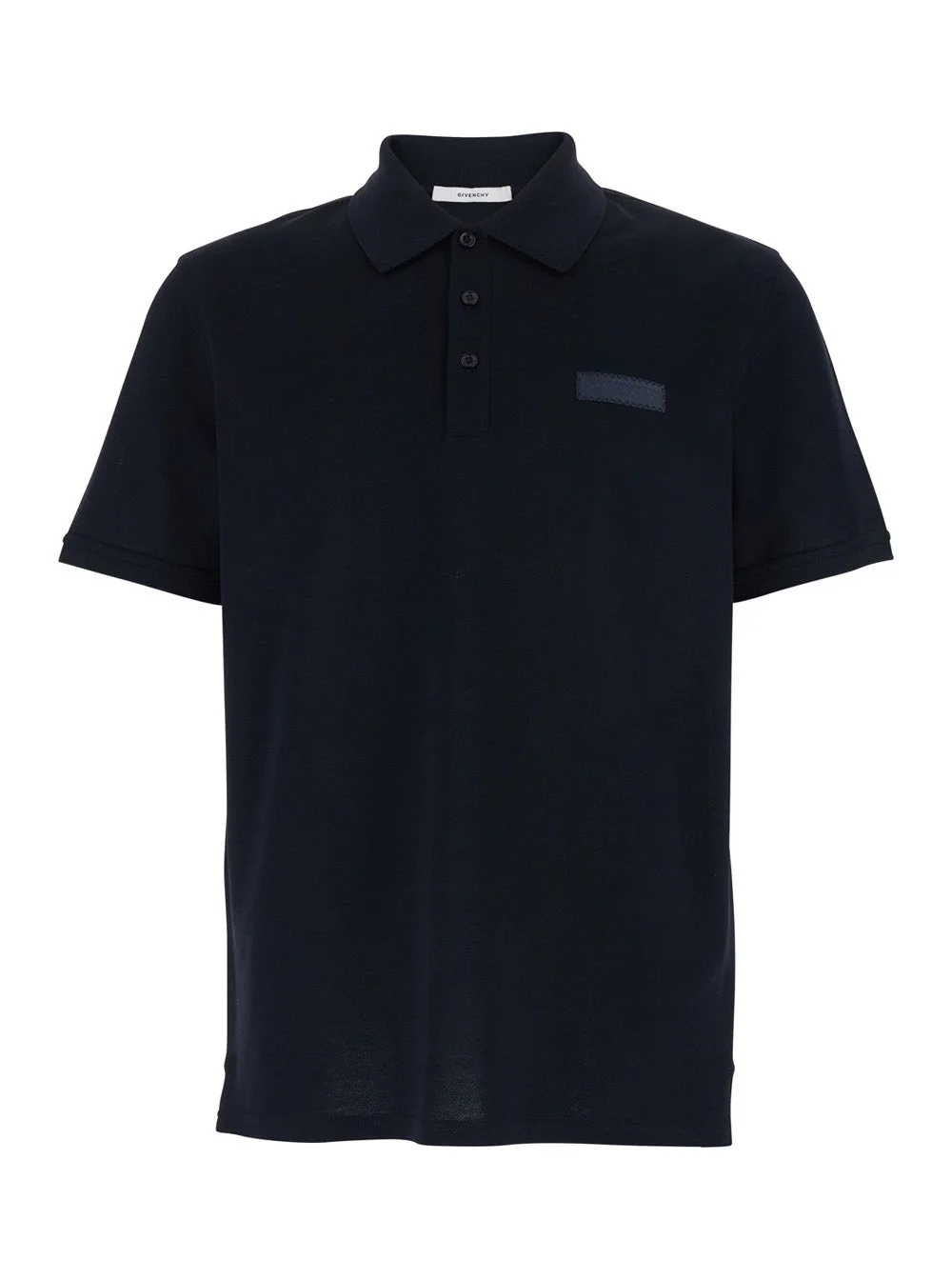 Givenchy Men Blue Polo Shirt With Classic Collar And Logo Patch On The Front In Cotton Man - 1
