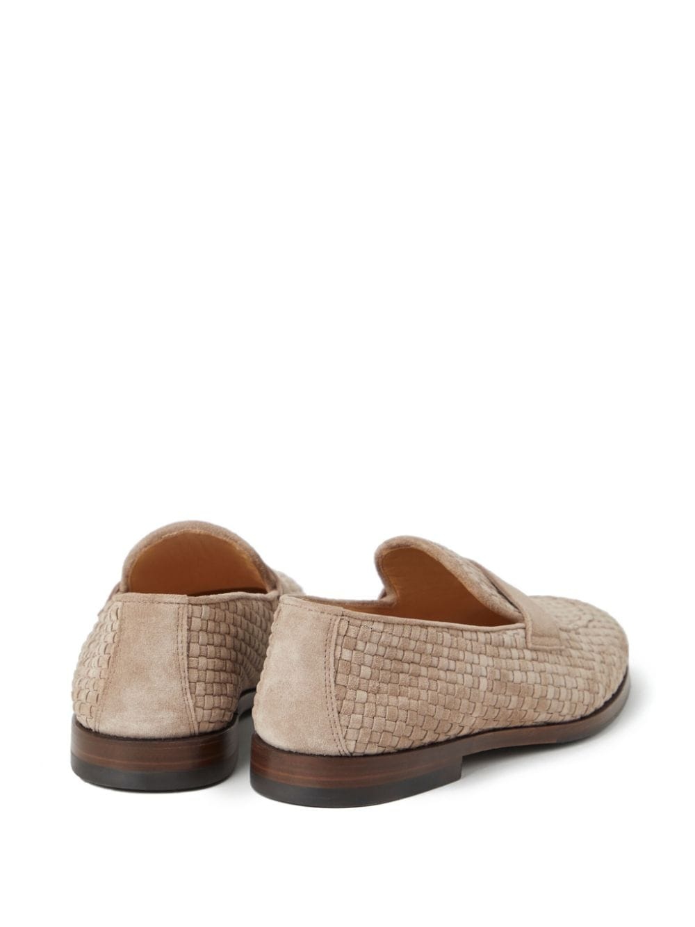 woven suede loafers - 3