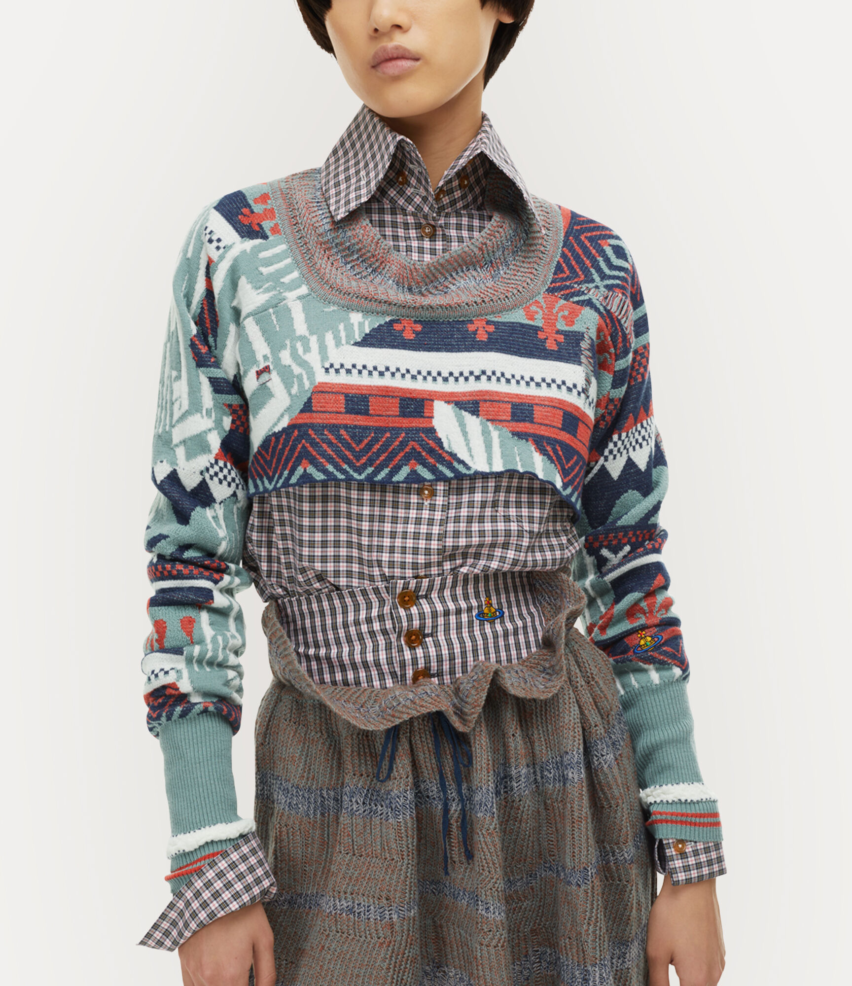 BROKEN FAIR ISLE CROPPED TOP - 4