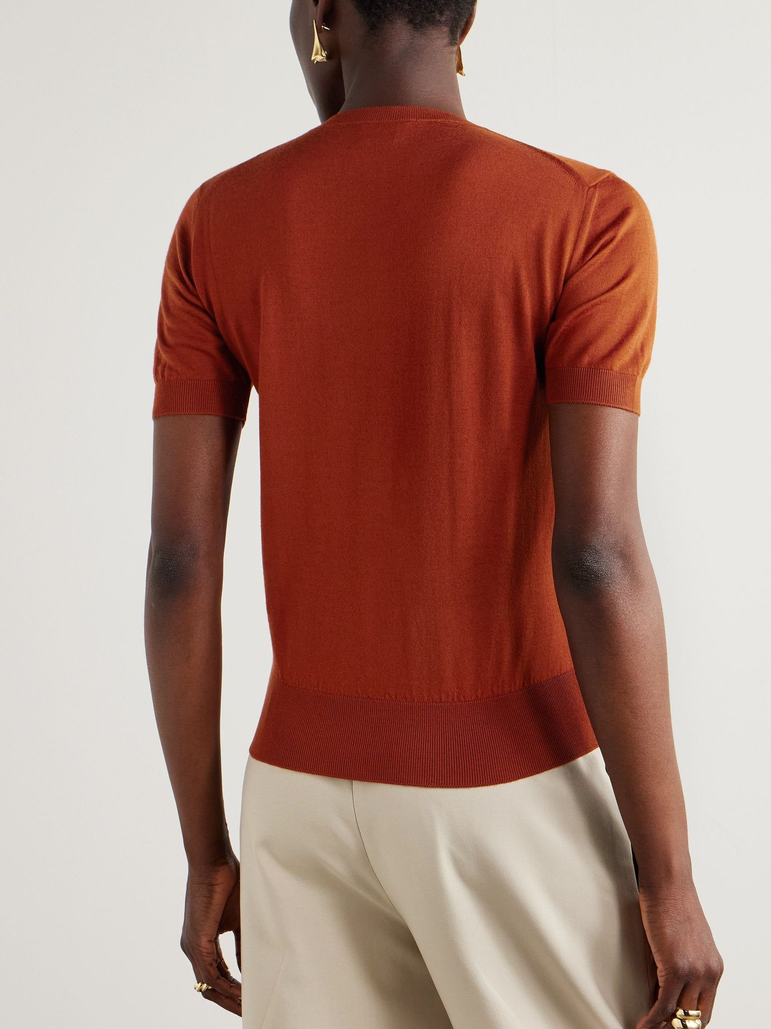 Wool T-shirt Brick - 4