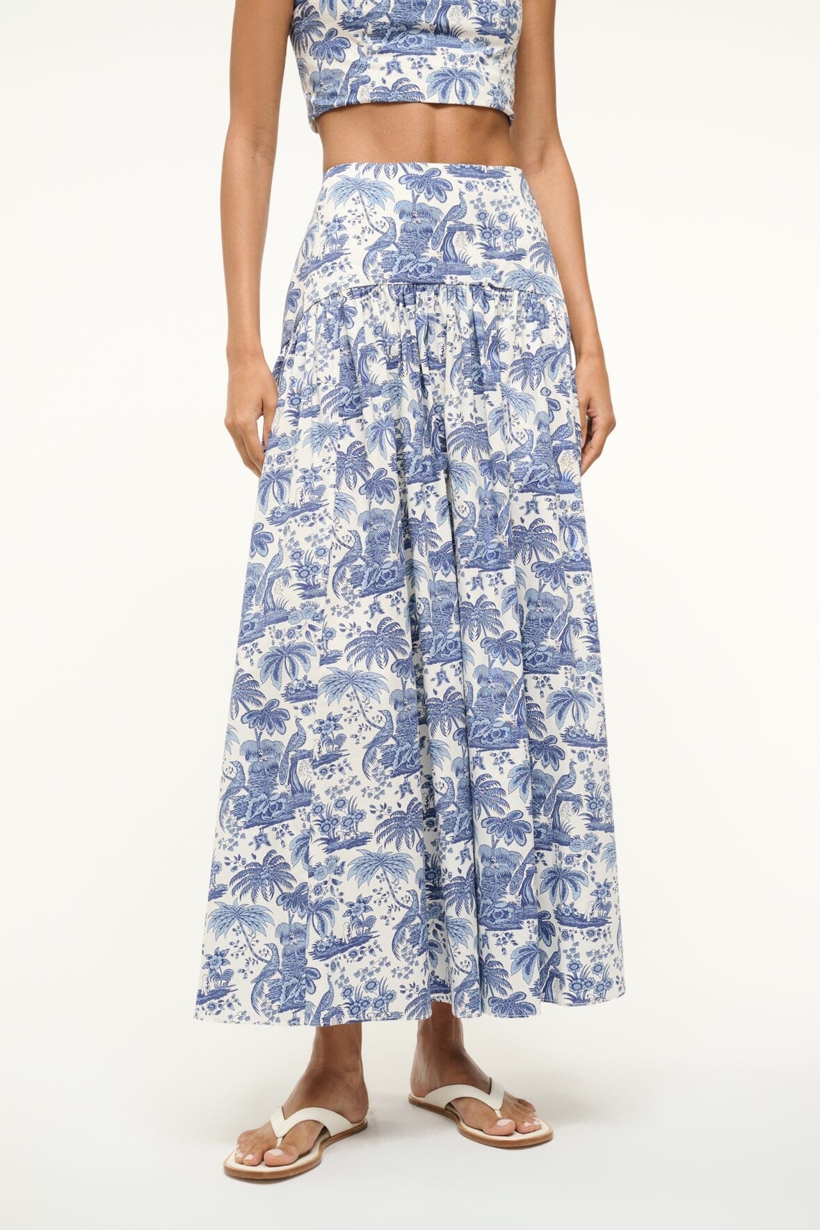 STAUD PROCIDA SKIRT BLUE TOILE - 3