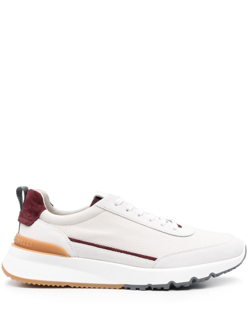 colour-block panelled leather sneakers - 1