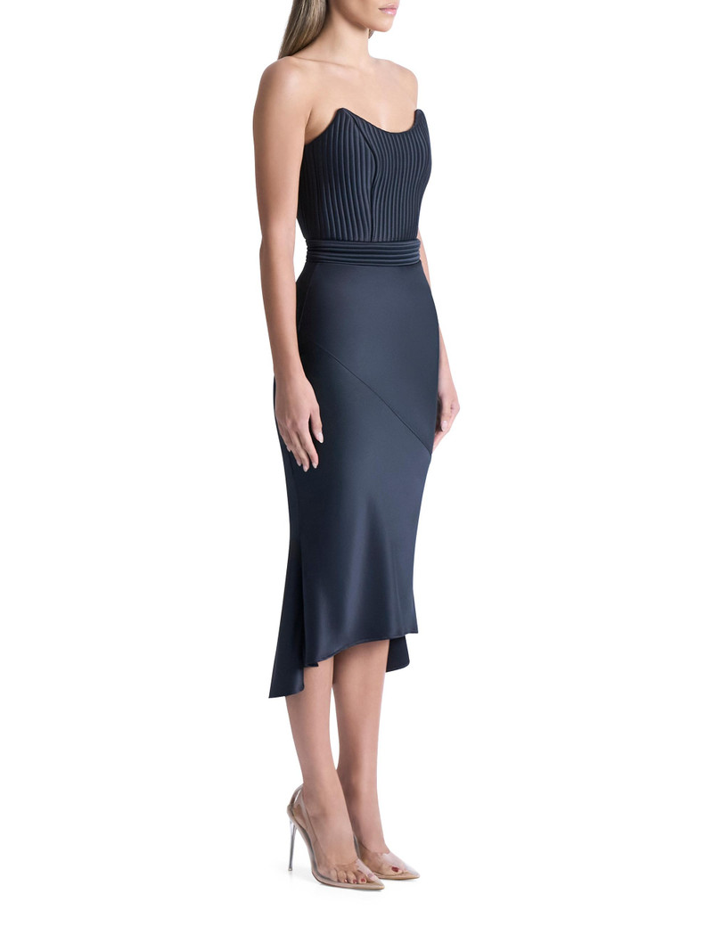 Women's Germaine Stretch-Satin Midi-Dress - Black 3
