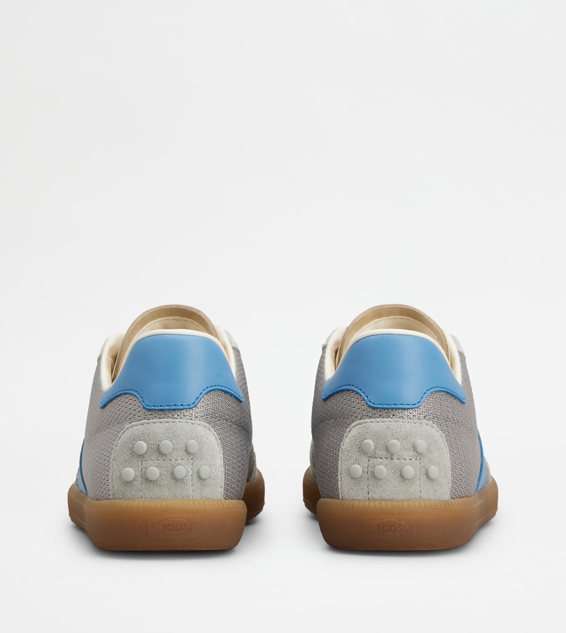TOD'S TABS SNEAKERS IN SUEDE AND TECHNICAL FABRIC - GREY, LIGHT BLUE - 3