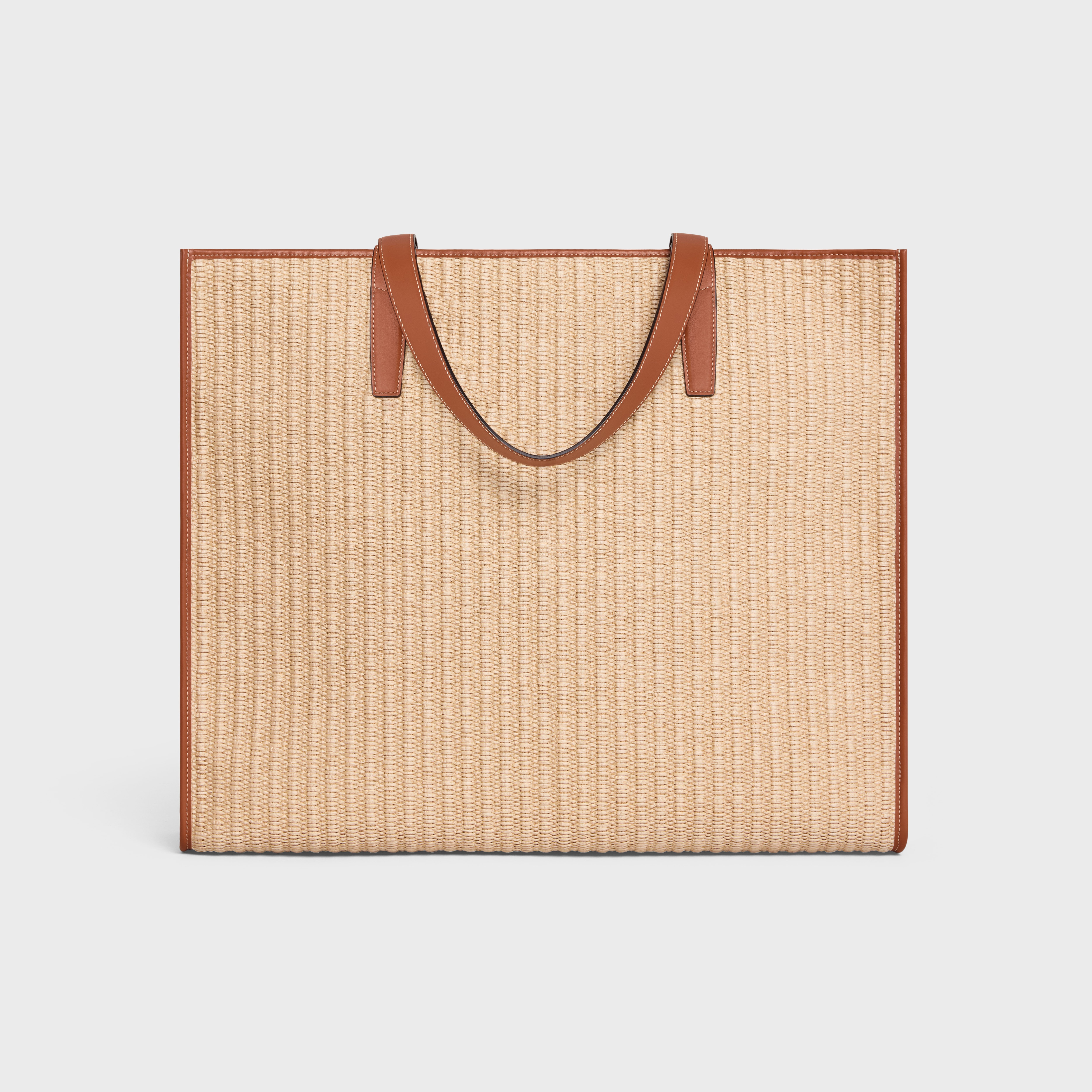 LARGE CABAS in RAFFIA EFFECT TEXTILE WITH CELINE EMBROIDERY - 3