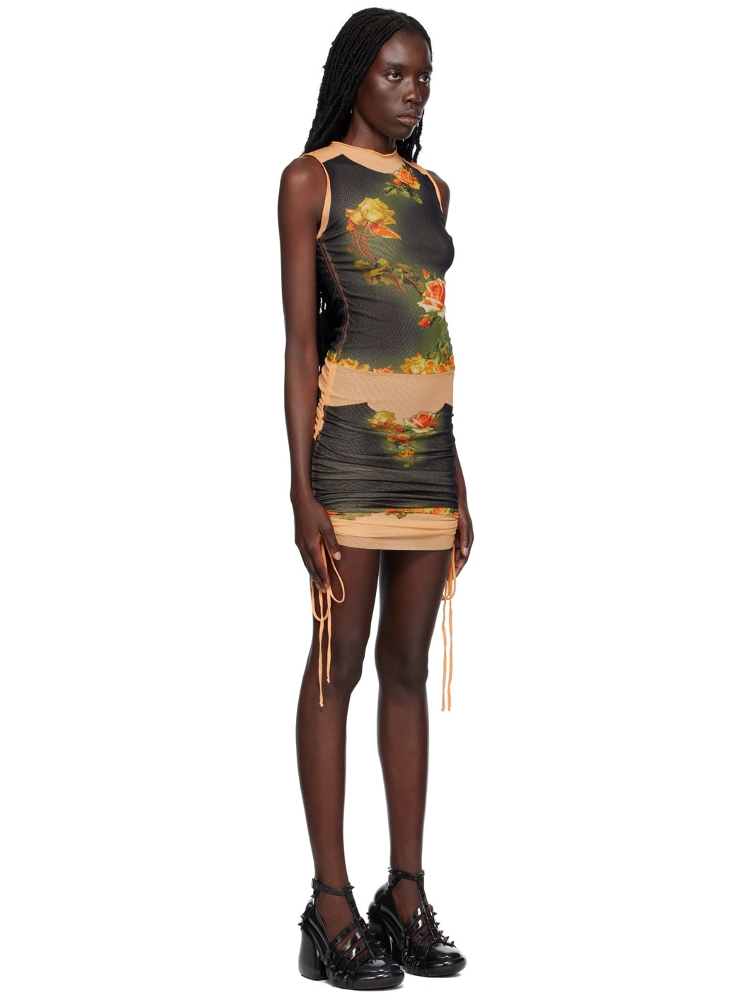 Black & Orange 'The Fleurs Petit Grand' Minidress - 2
