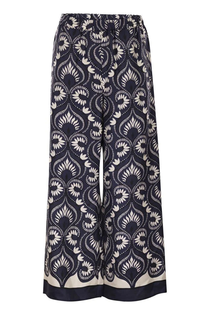 Weekend Max Mara Wkdottico - Flowing Printed Silk Trousers - 1