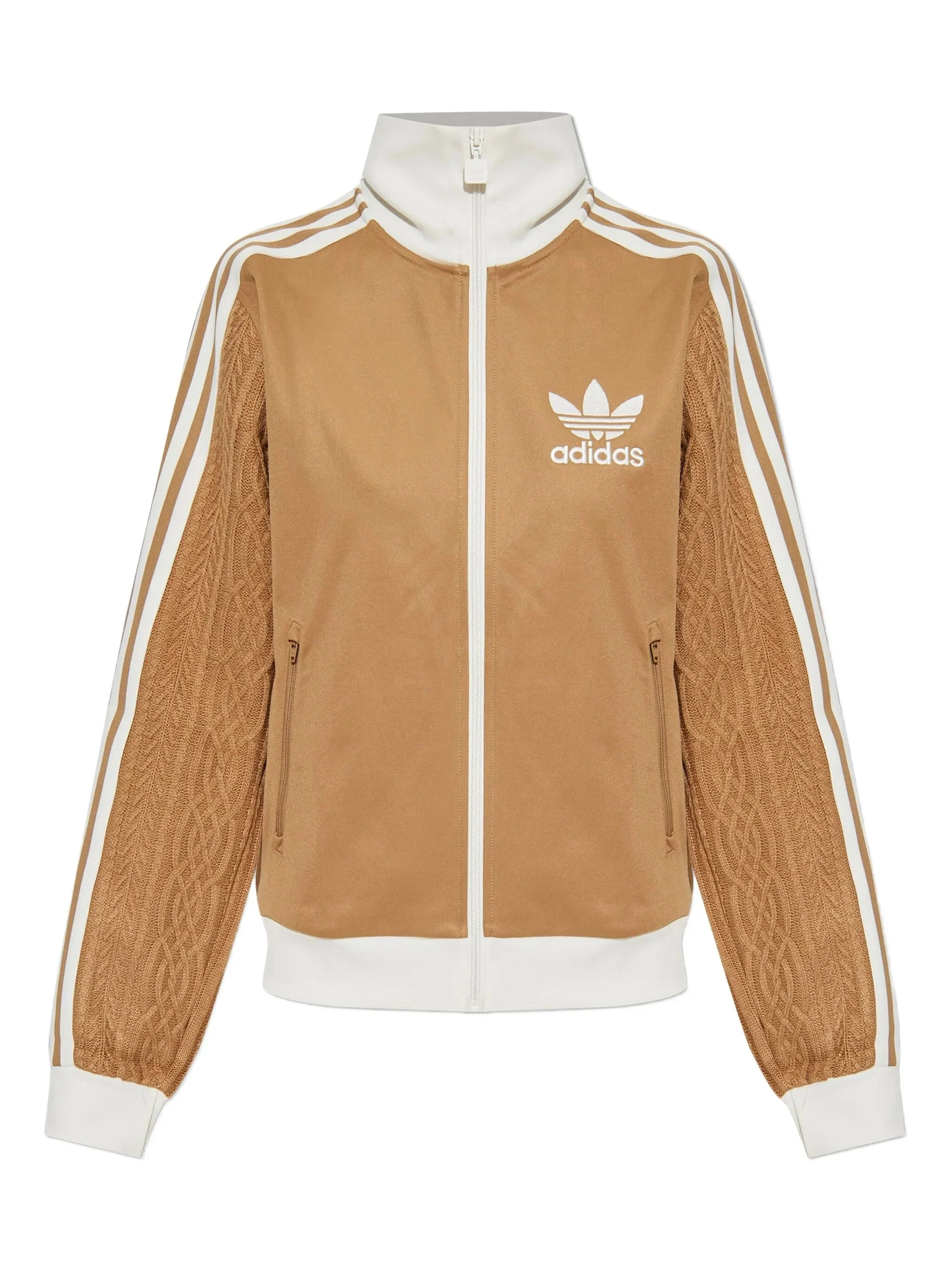 Adidas Knitted-sleeve Zip-up Sweatshirt - 1