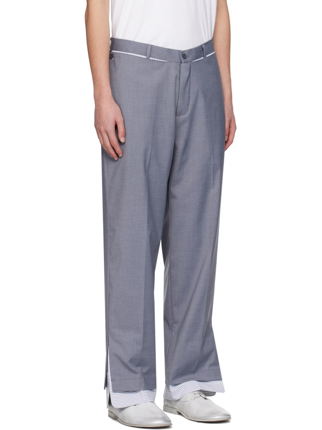 Gray Cuff Trousers - 2