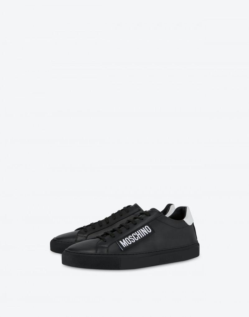 CALFSKIN SNEAKERS MOSCHINO LABEL 1