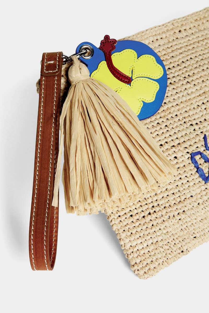 SUMMER LOVERS RAFFIA POUCH - 4