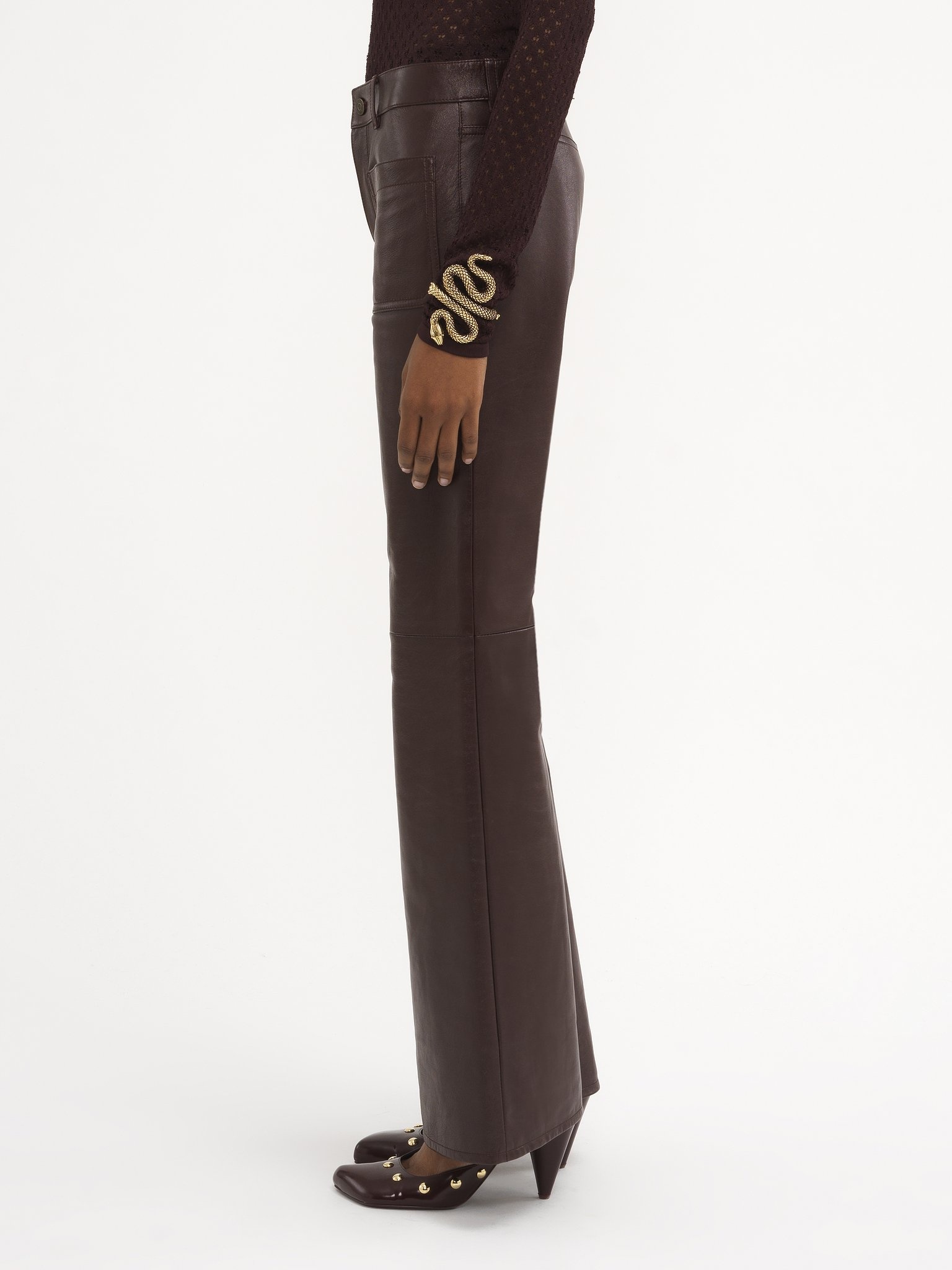 CROPPED BOOTCUT PANTS IN CLASSIC NAPPA LEATHER - 7