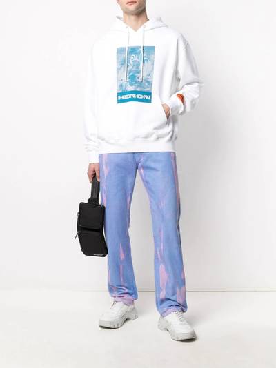 Heron Preston logo-print organic cotton hoodie outlook