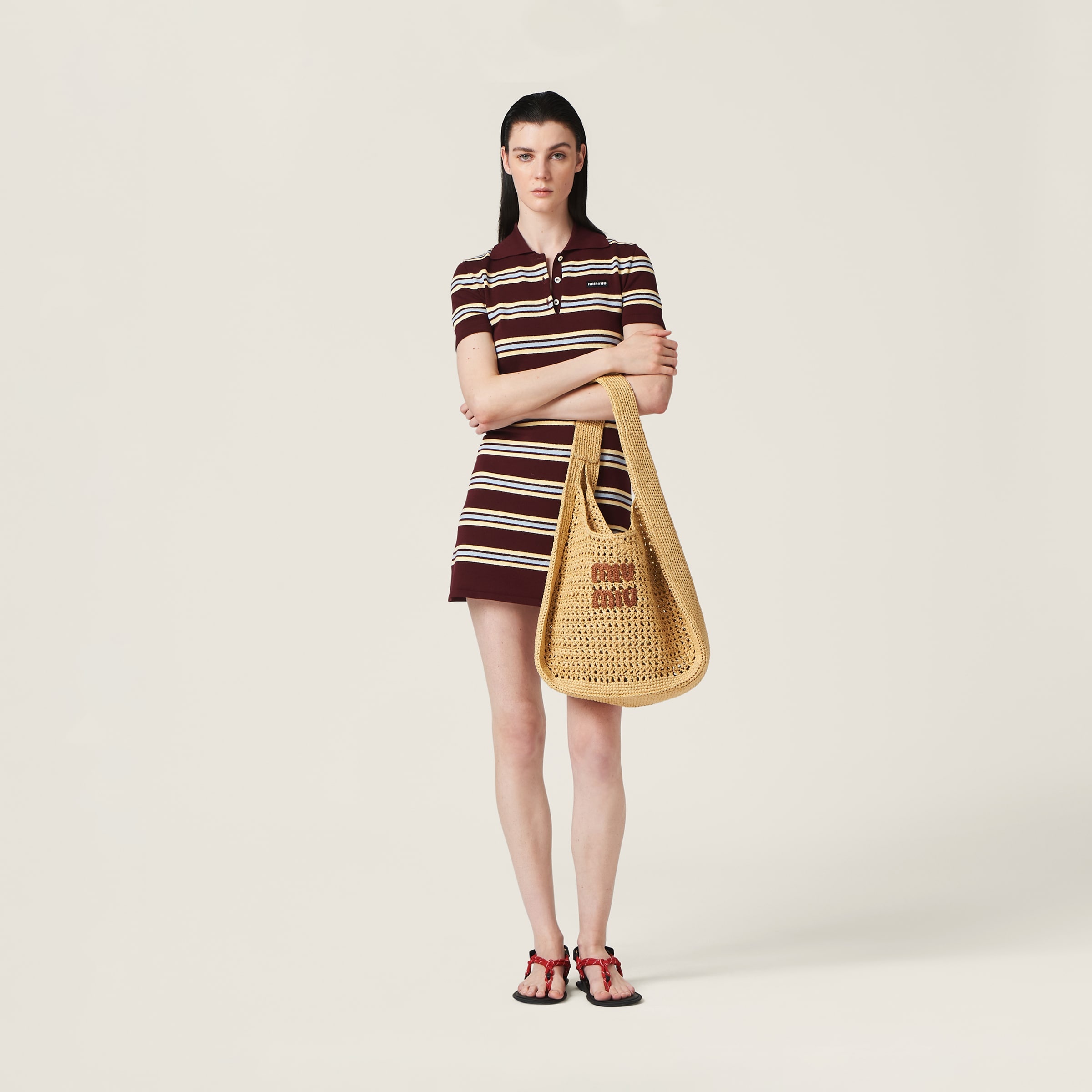 Miu Miu Woven fabric hobo bag | miumiu | REVERSIBLE