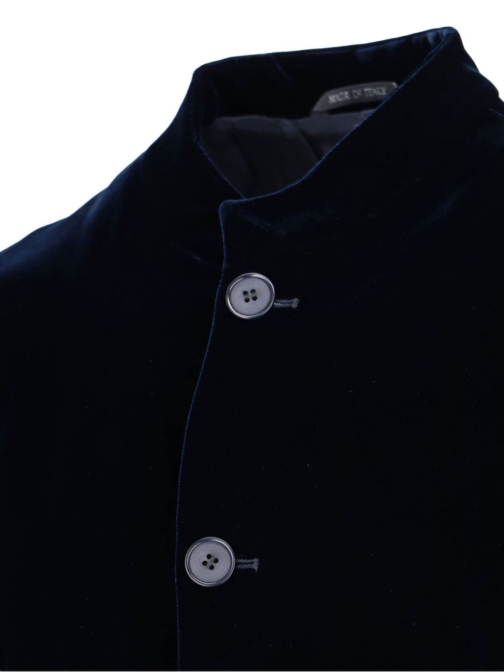 velvet mandarin-collar blazer - 4