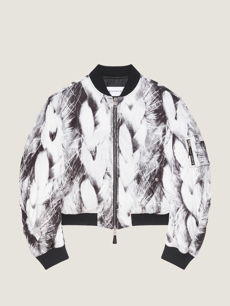 COUTURE SEAM BOMBER IN HAIR PRINT TAFFETA 1