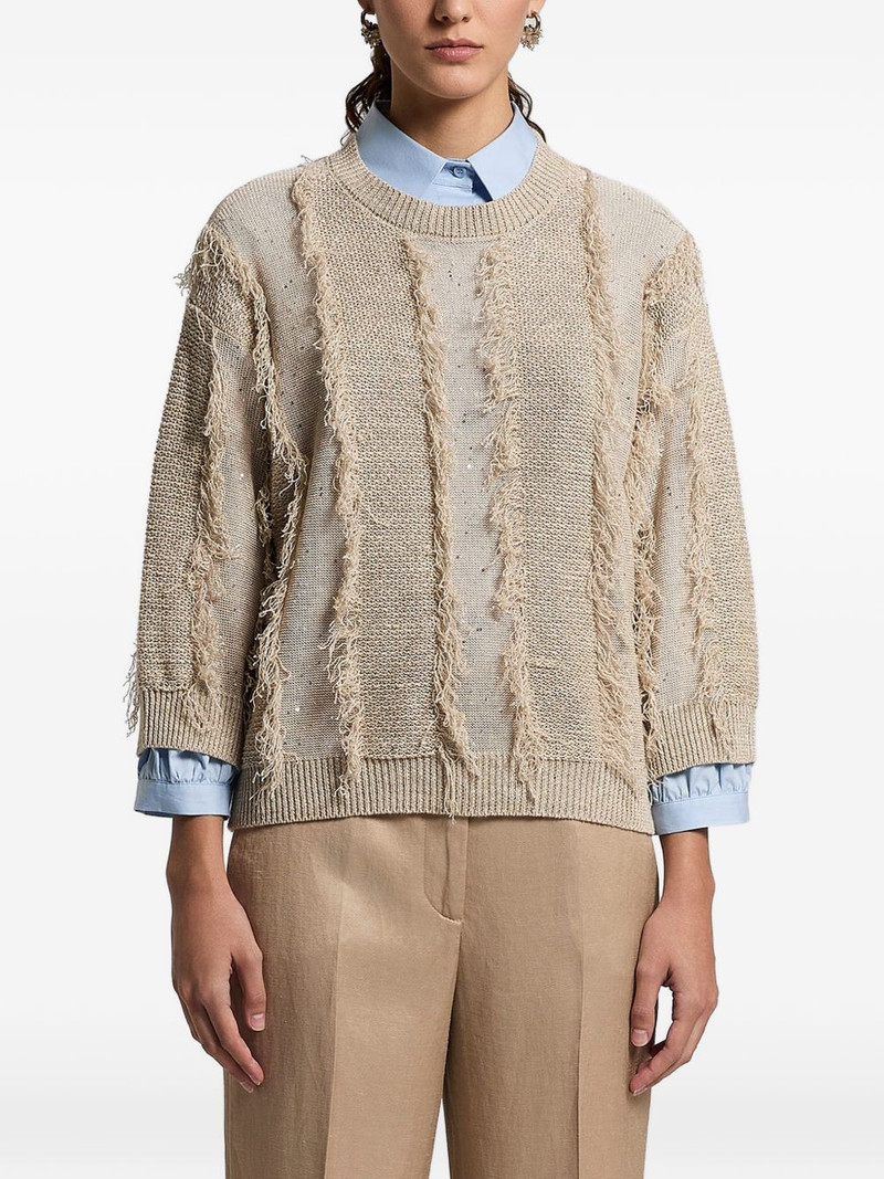 sequinned fringed sweater 1