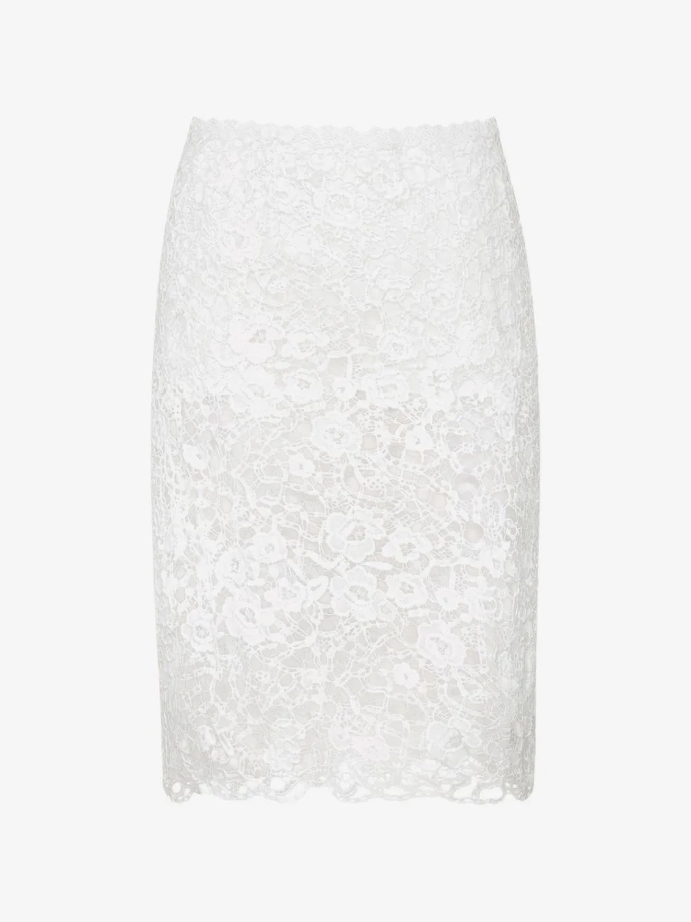 floral-lace midi skirt - 1