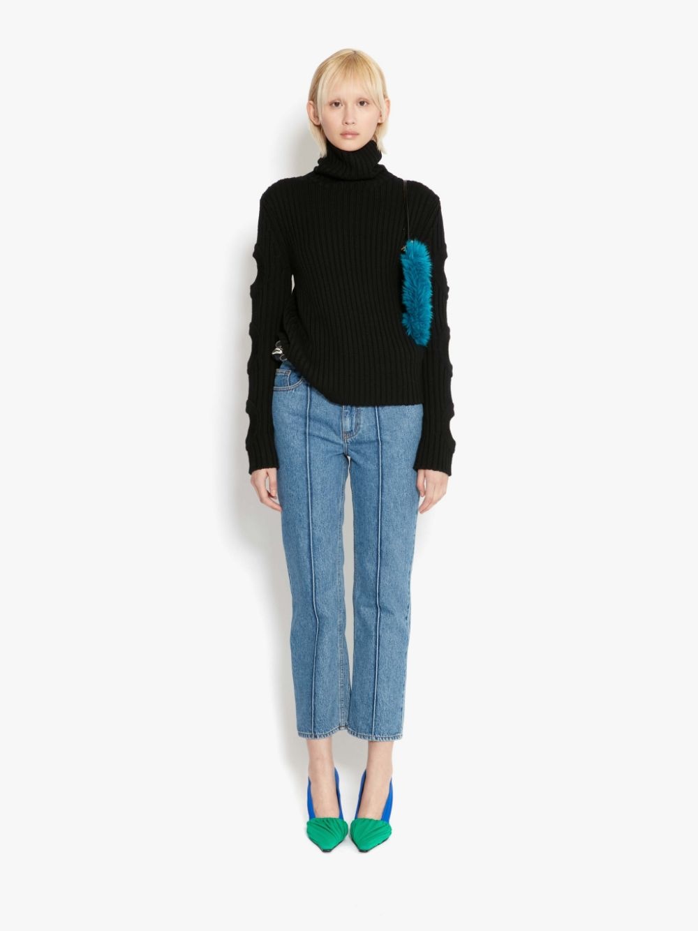 CUT OUT SLEEVE TURTLENECK JUMPER - 2