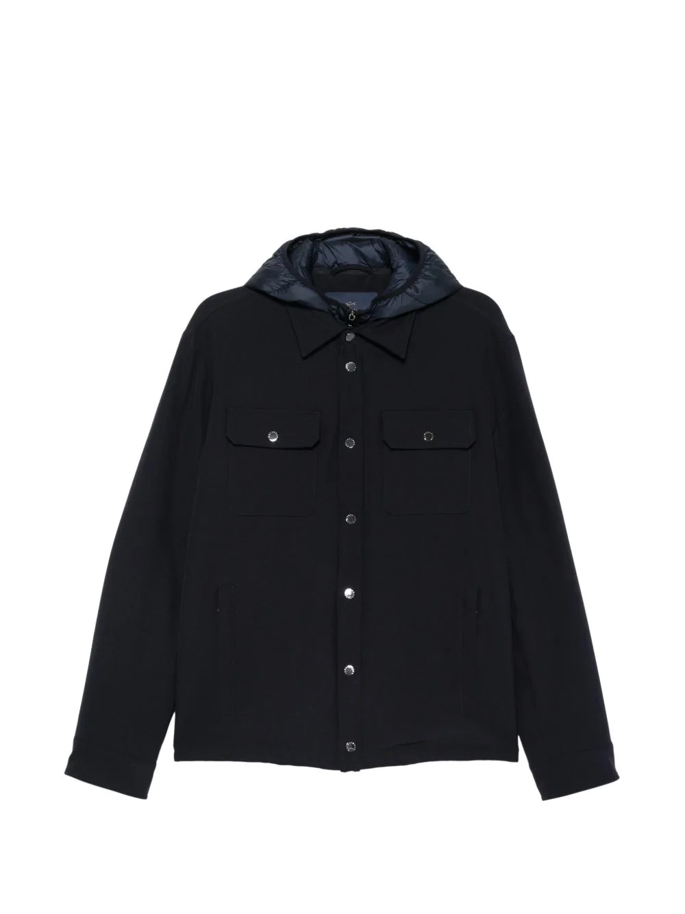 hooded layered jacket - 1