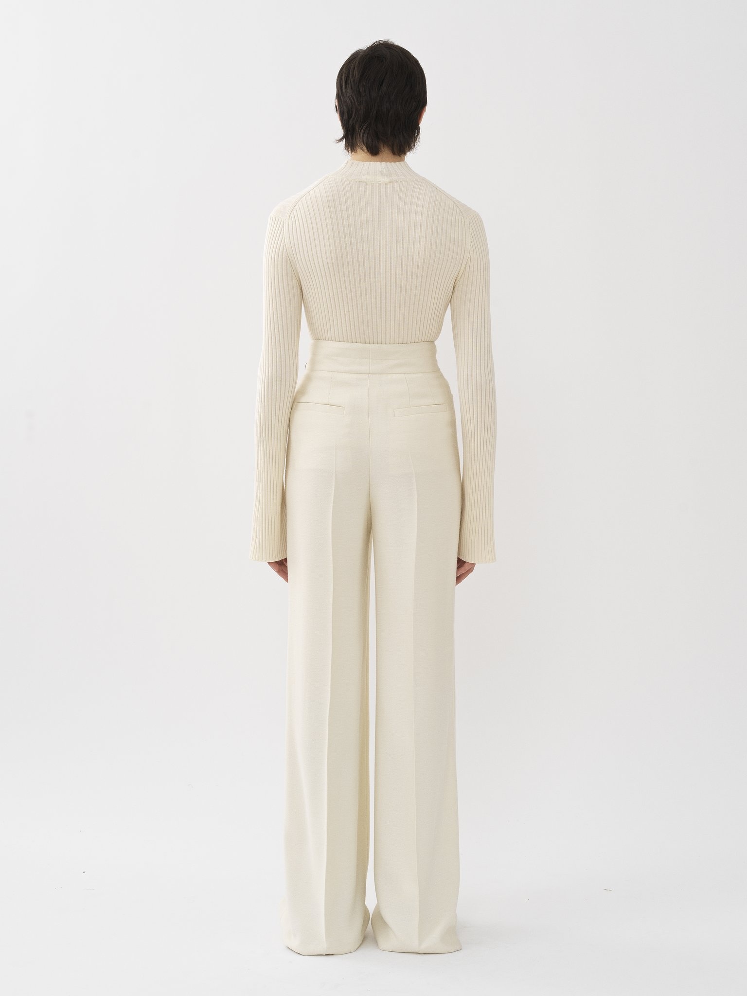 HIGH-RISE WIDE PANTS - 4