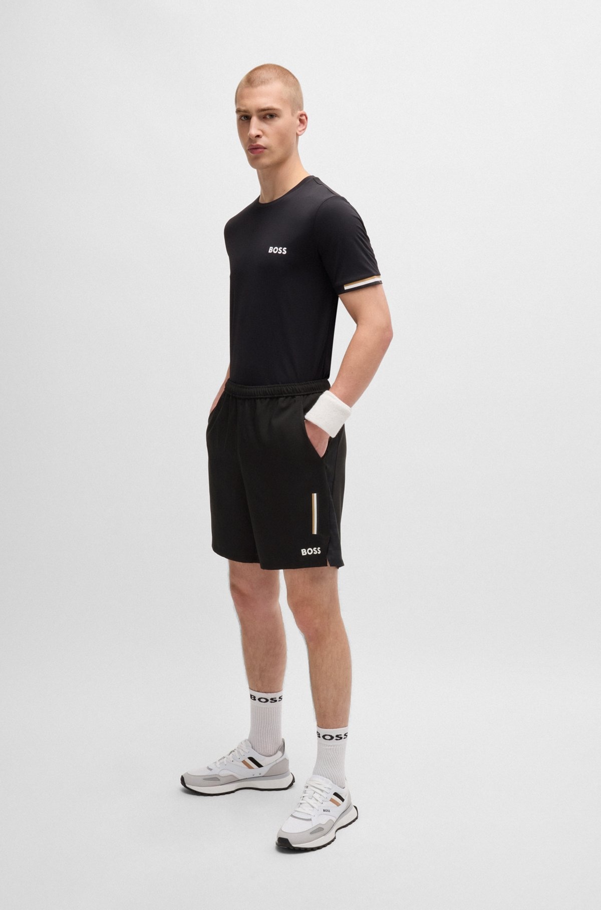 BOSS X MATTEO BERRETTINI WATER-REPELLENT SHORTS WITH LOGO PRINT - 3
