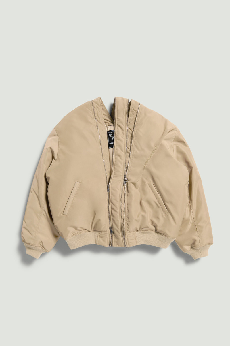 DOUBLE ZIP PINCHED LOGO BOMBER 1