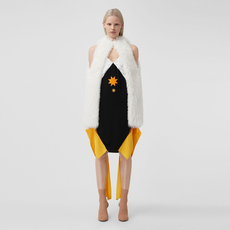 Burberry Panel Detail Geometric Print Satin Slip Dress outlook