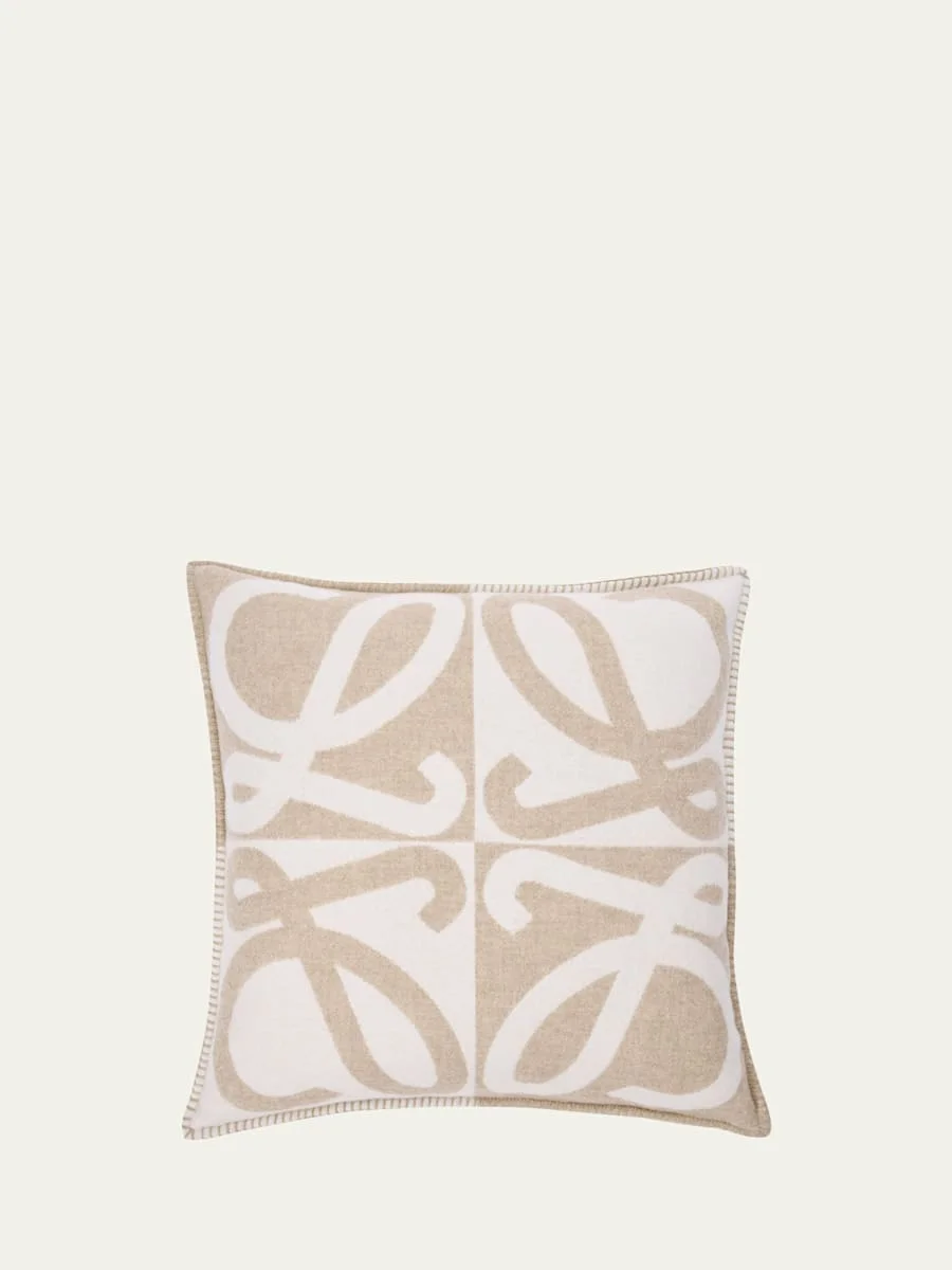 Anagram Wool/Cashmere Cushion, 20" Square - 1