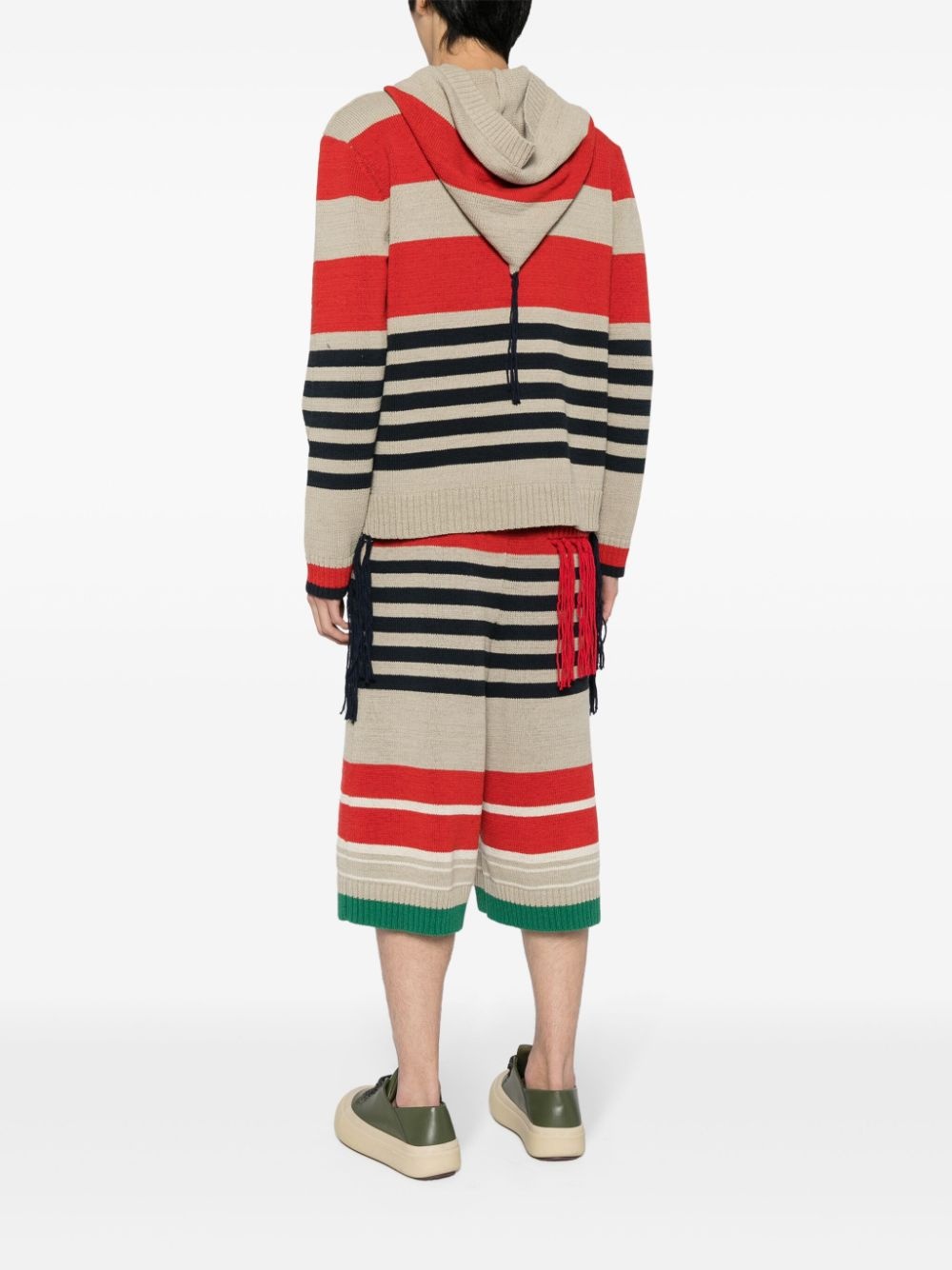 striped knitted hoodie - 4