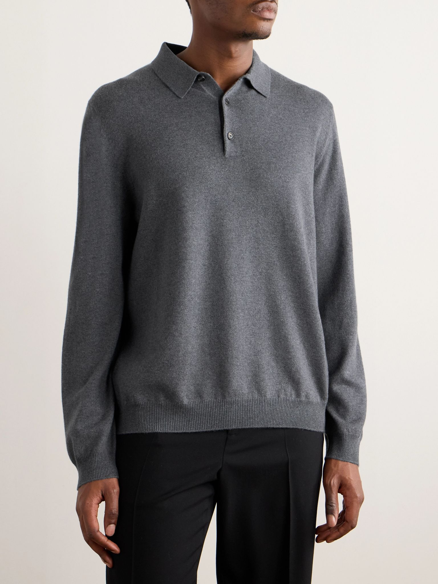 Arona Baby Cashmere Polo Shirt Gray - 3